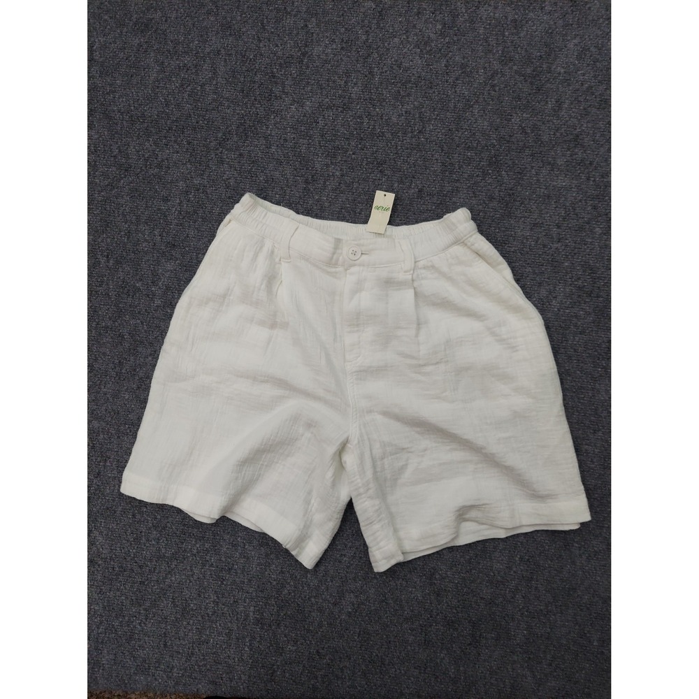 Aerie Gauze Shorts Women XS Relaxed White Pleated Pockets Cotton Lightweight NWT